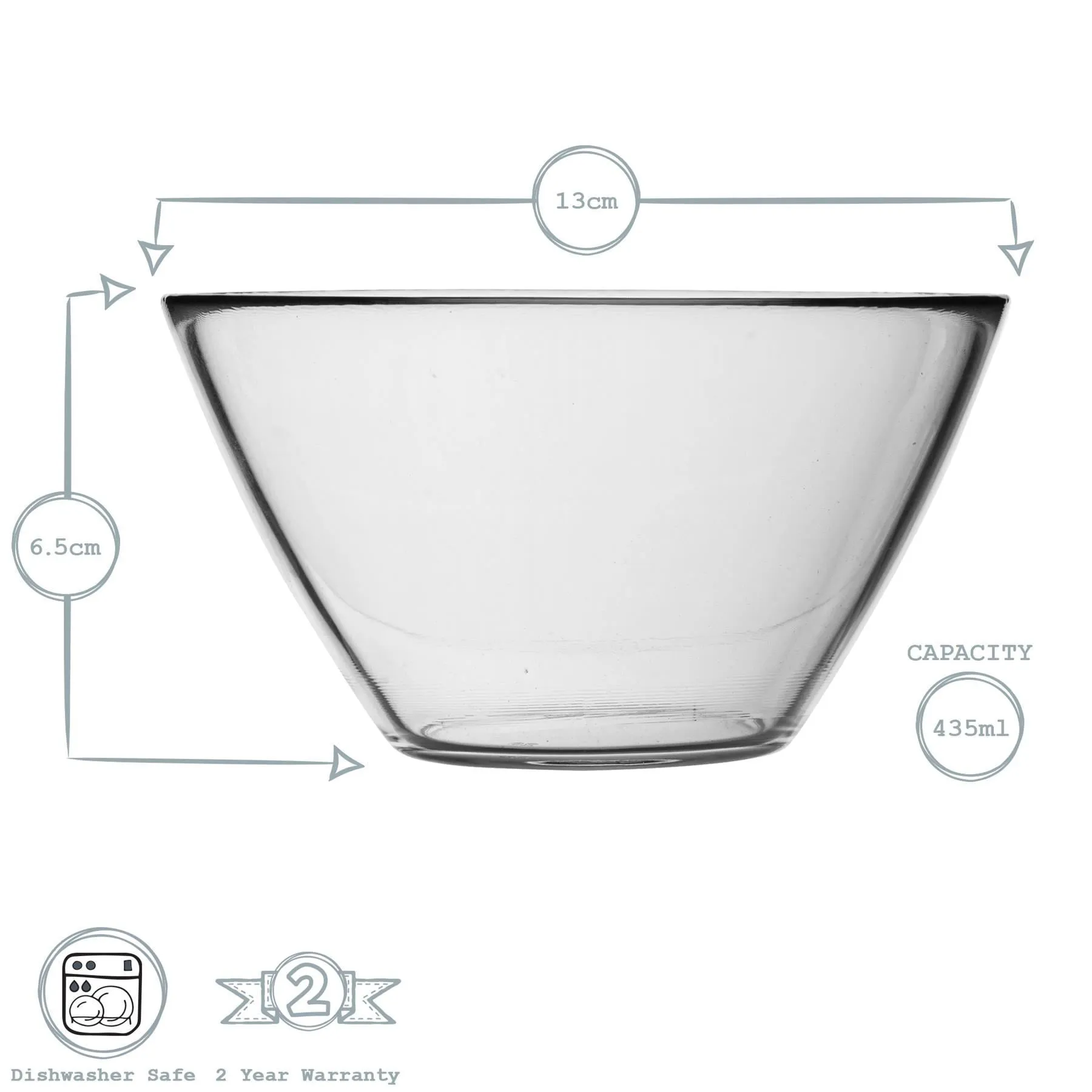 435ml Basic Glass Mixing Bowl - By Bormioli Rocco