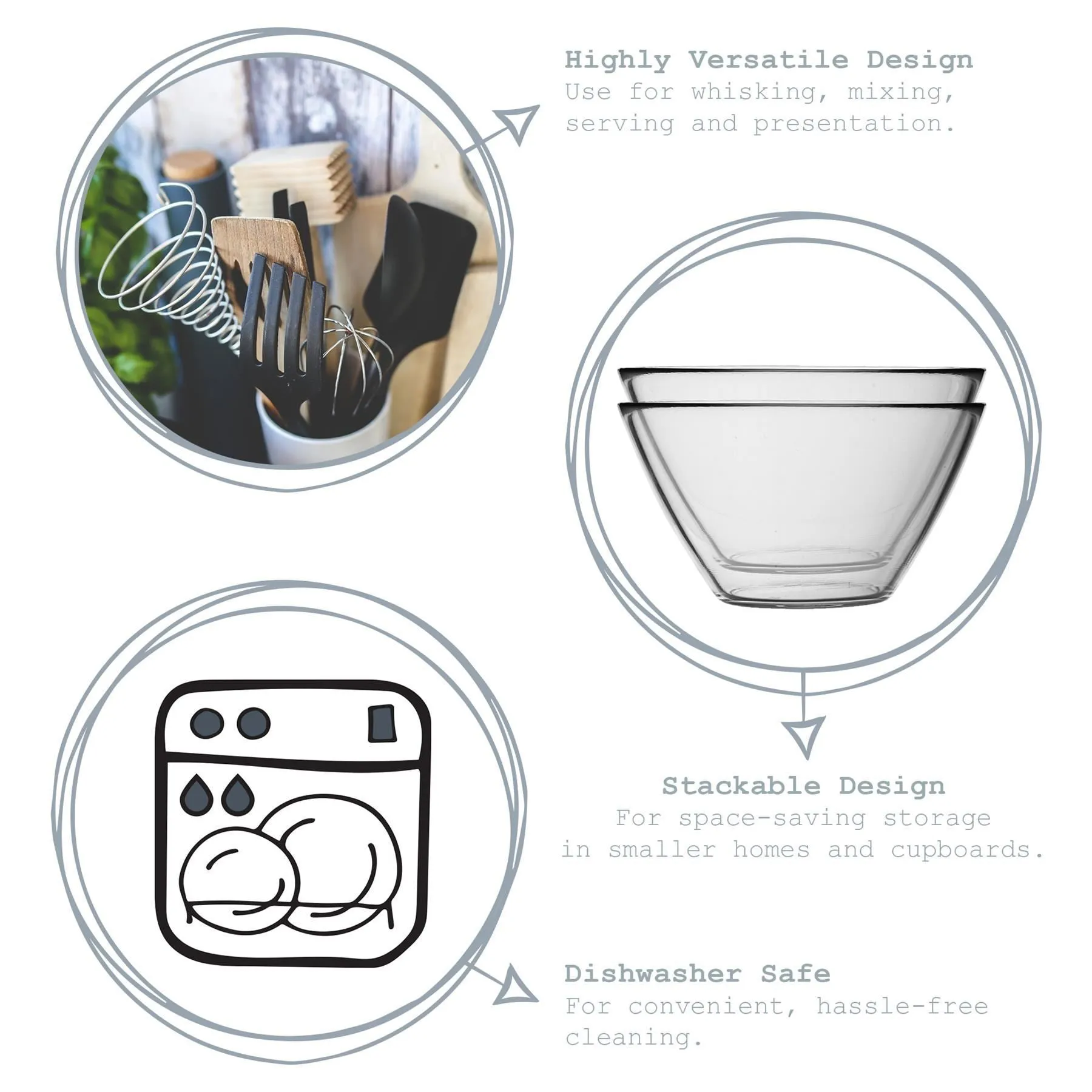 435ml Basic Glass Mixing Bowl - By Bormioli Rocco