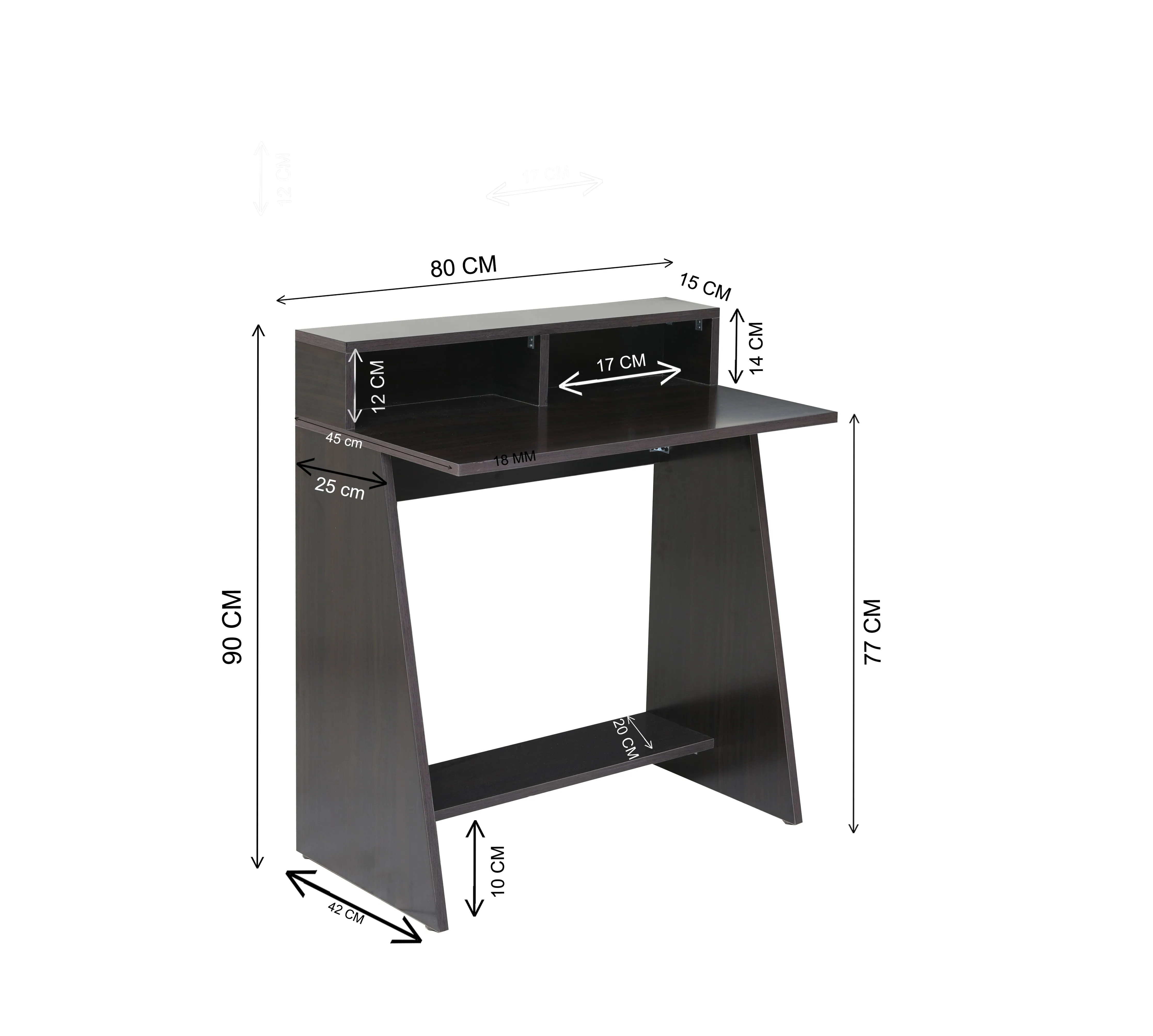 AFT PRO LAPTOP DESK/TABLE, WENGE BROWN