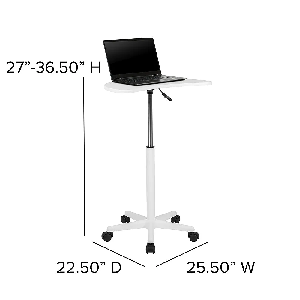 Alamont Home - Eve Half-Round Contemporary Laminate  Laptop Desk - White