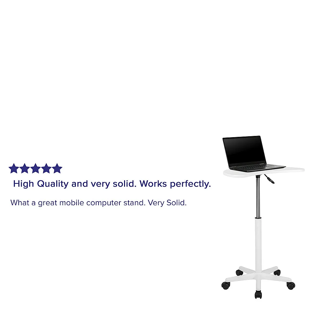 Alamont Home - Eve Half-Round Contemporary Laminate  Laptop Desk - White