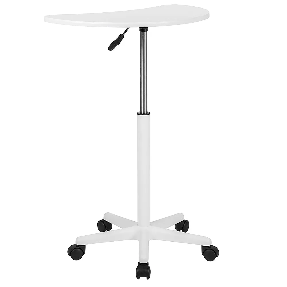 Alamont Home - Eve Half-Round Contemporary Laminate  Laptop Desk - White