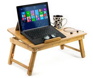 Aleratec Bamboo Tabletlaptop Stand 15inch Bed Tray Homeoffice Organizer