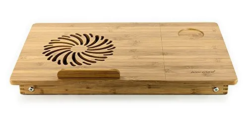 Aleratec Bamboo Tabletlaptop Stand 15inch Bed Tray Homeoffice Organizer