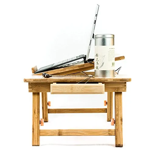 Aleratec Bamboo Tabletlaptop Stand 15inch Bed Tray Homeoffice Organizer
