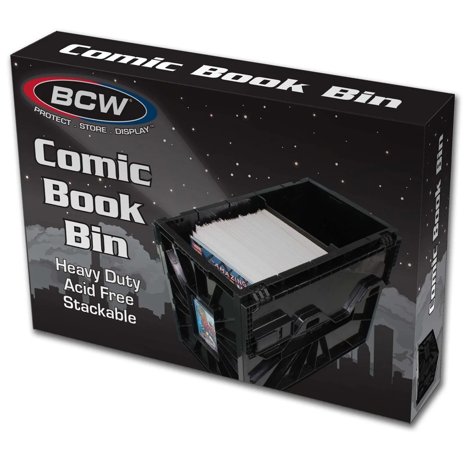 BCW Short Comic Bin, Heavy Duty, Acid Free, 16-1/2" x 12-1/4", Black
