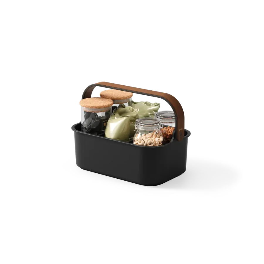Bellwood Stackable Bin Black/Walnut