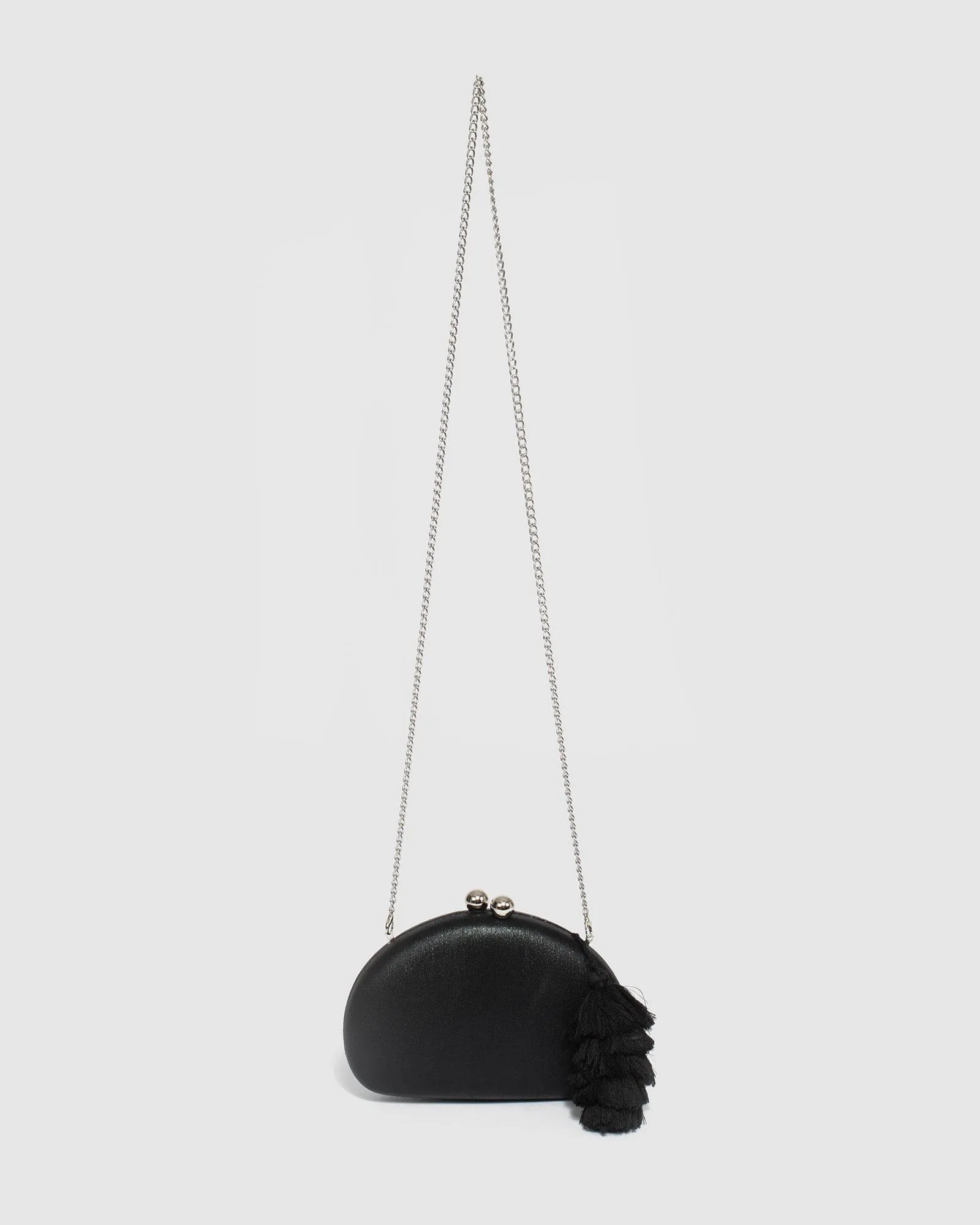 Black Jade Hardcase Tassel Clutch Bag