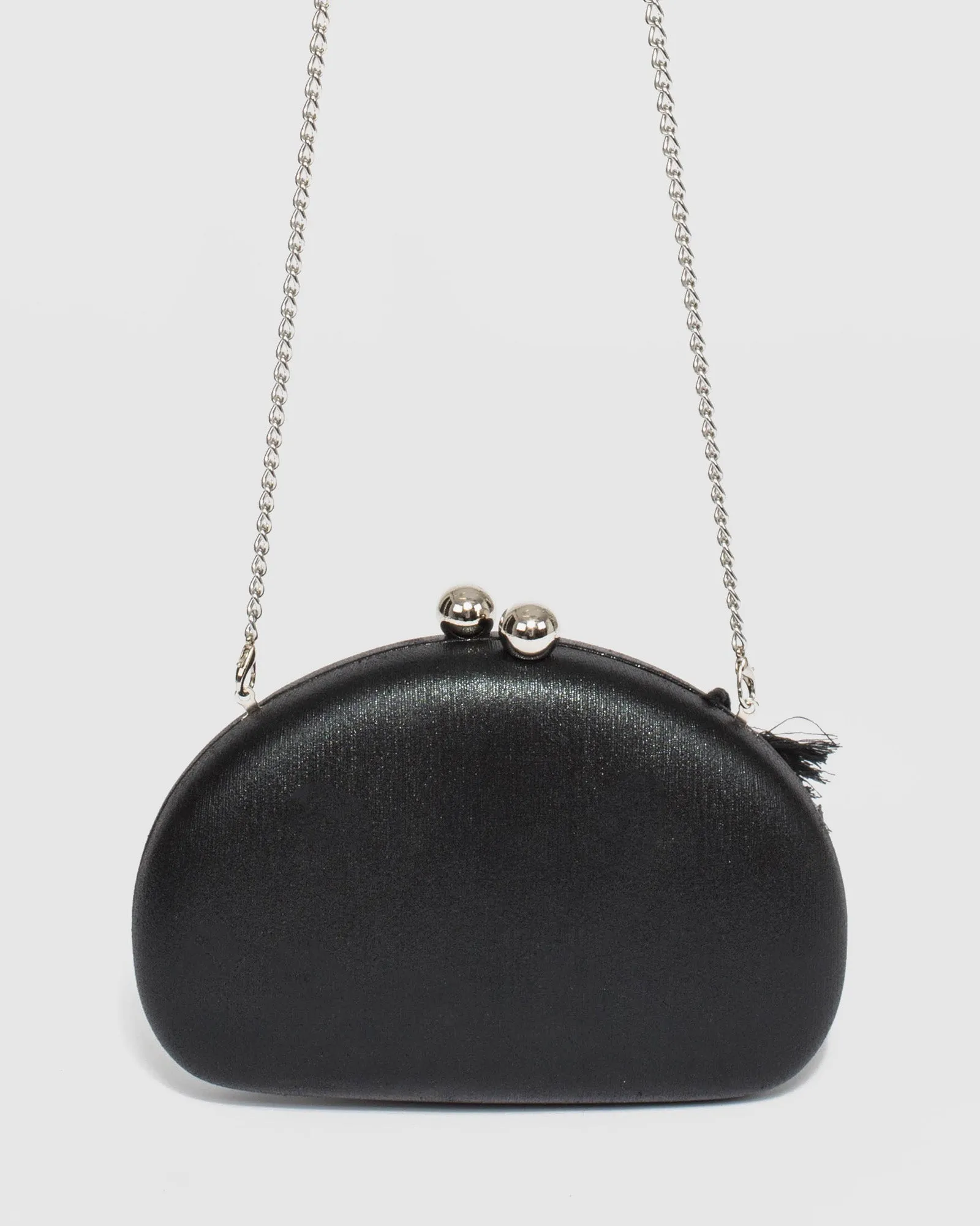 Black Jade Hardcase Tassel Clutch Bag
