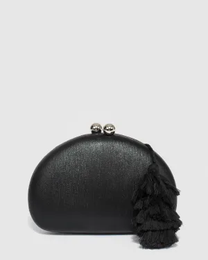 Black Jade Hardcase Tassel Clutch Bag