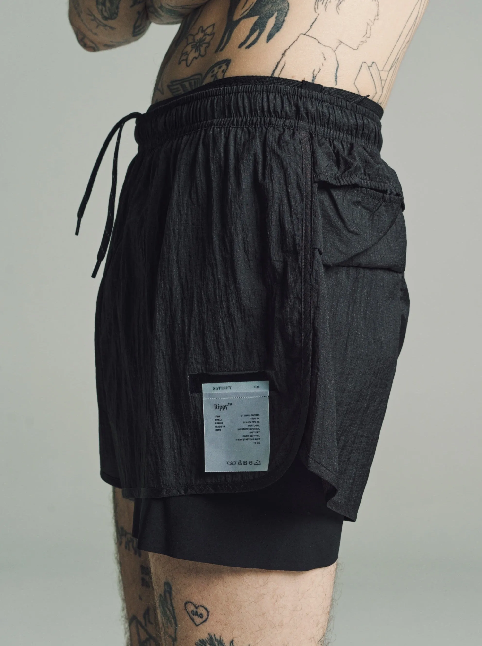 Black Rippy™ 3" Trail Shorts
