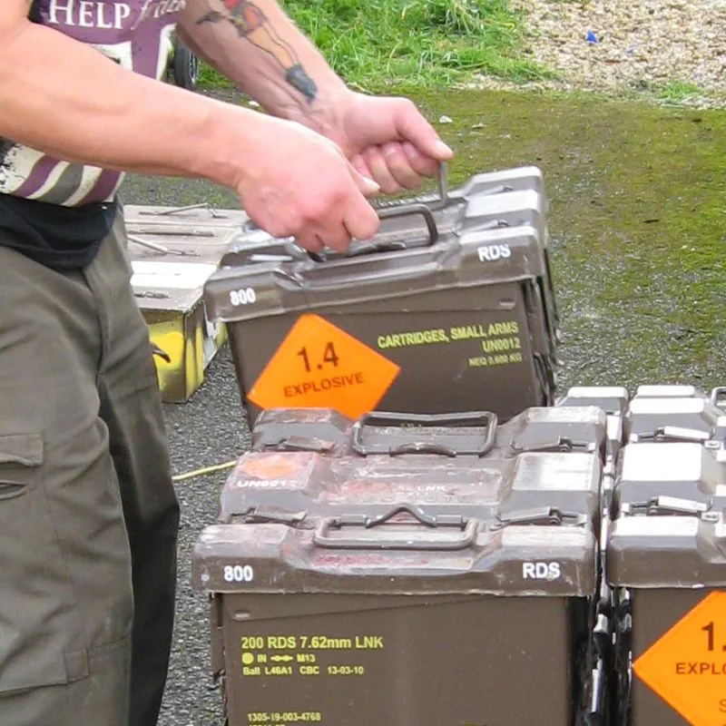 British Metal Ammo Box. Special 4-Pack   FREE Carrier. .30-Cal. Used/Graded. Brown.
