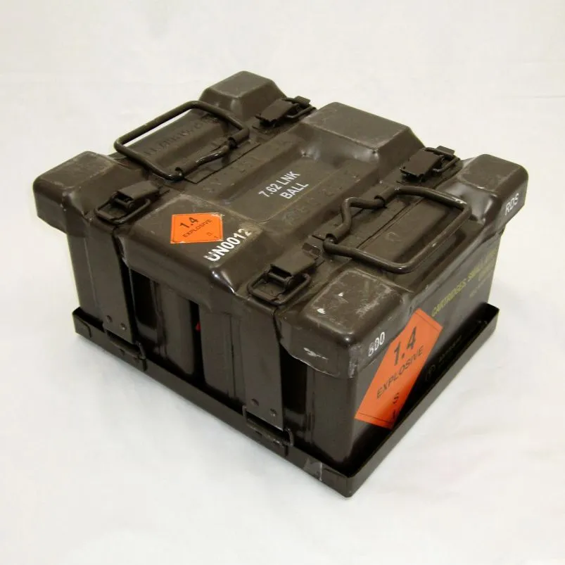 British Metal Ammo Box. Special 4-Pack   FREE Carrier. .30-Cal. Used/Graded. Brown.