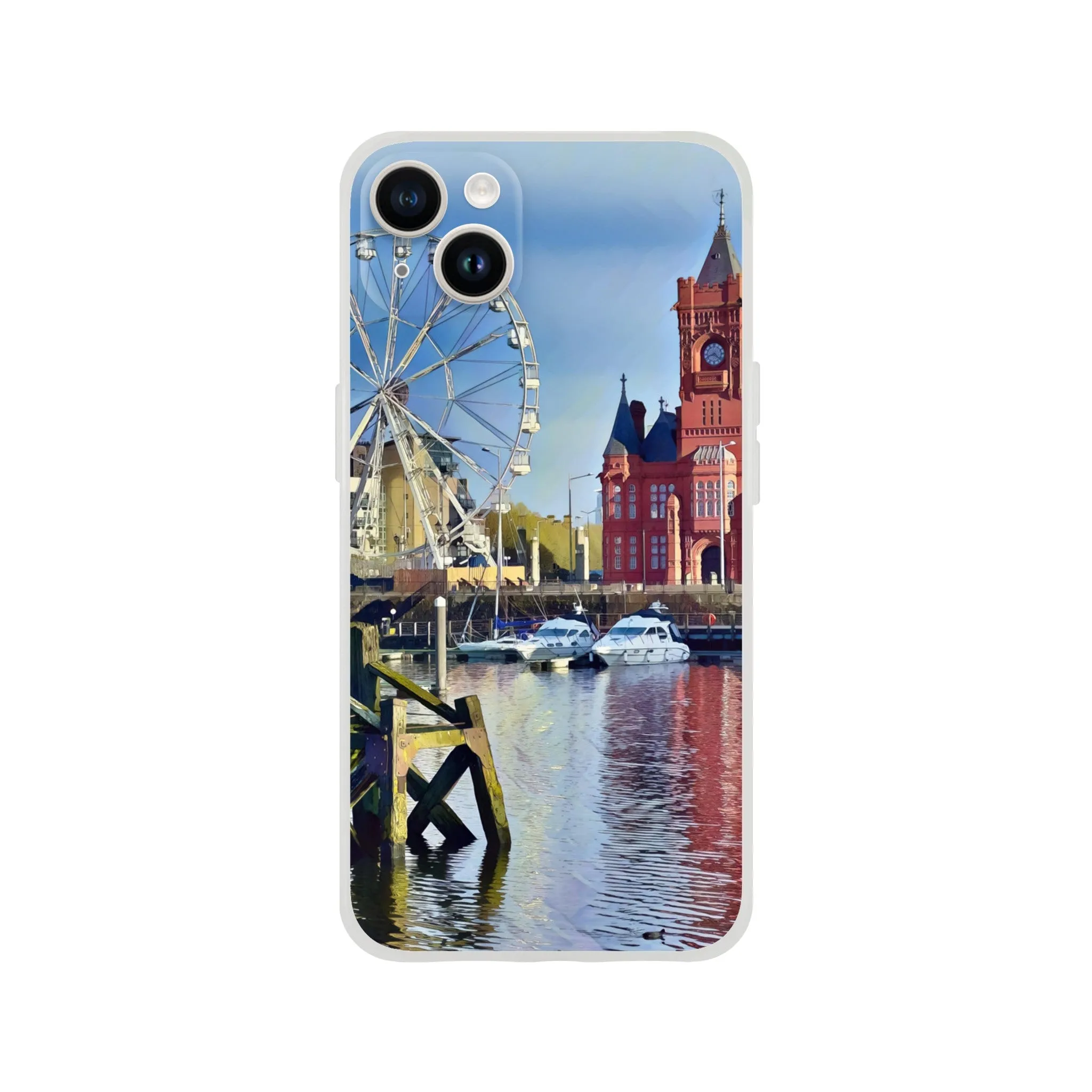 Cardiff Bay Retro  Flexi Case Mobile Phone