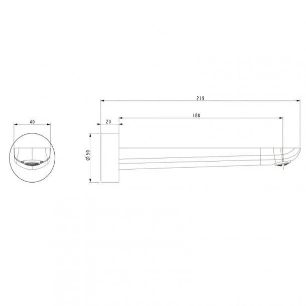 Chrome Bathtub/Basin Wall Spout