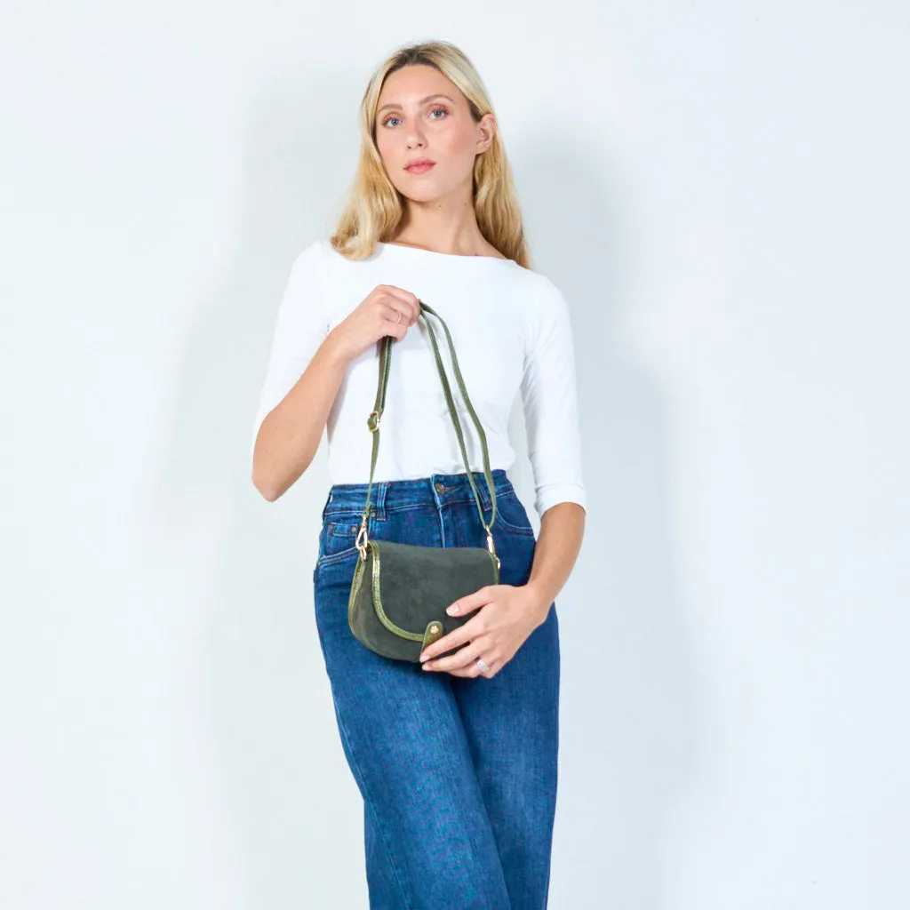Classic suede saddle bag wholesale