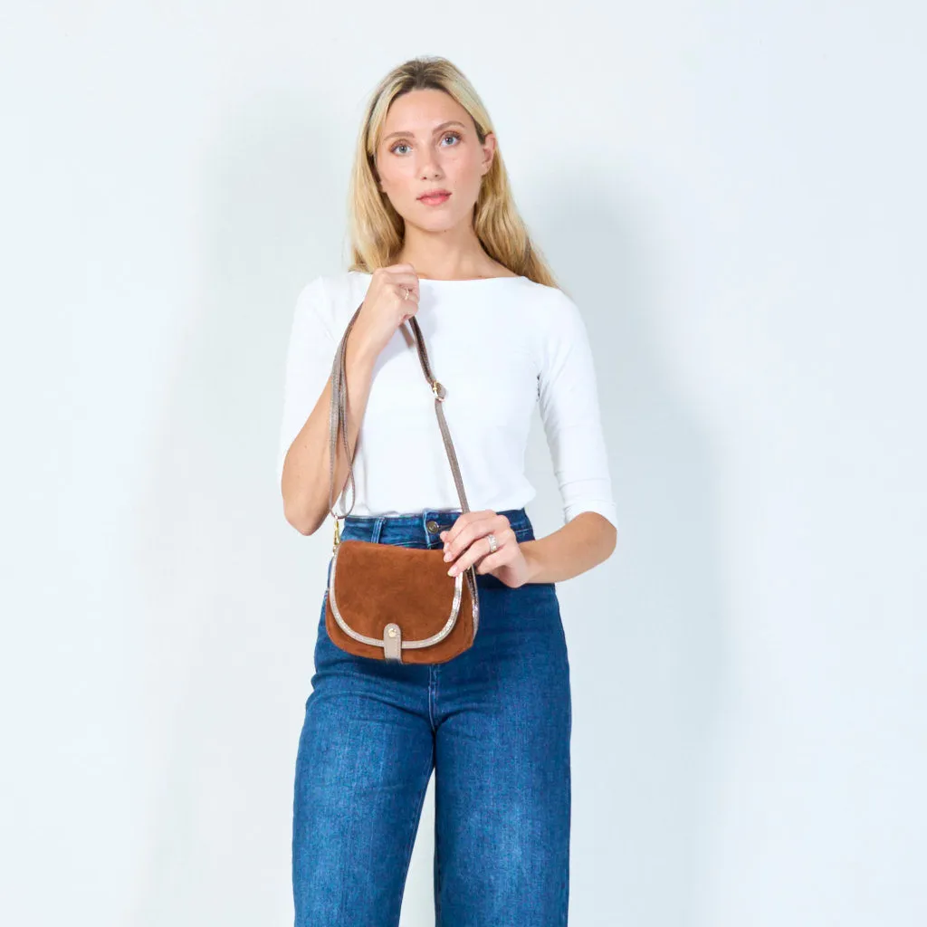 Classic suede saddle bag wholesale