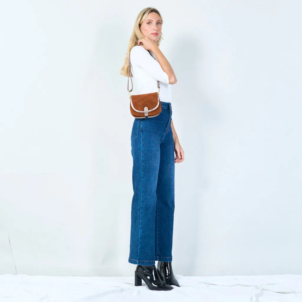 Classic suede saddle bag wholesale