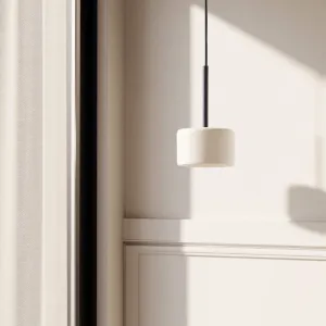 Compact Cylindrical Ceramic Pendant Light