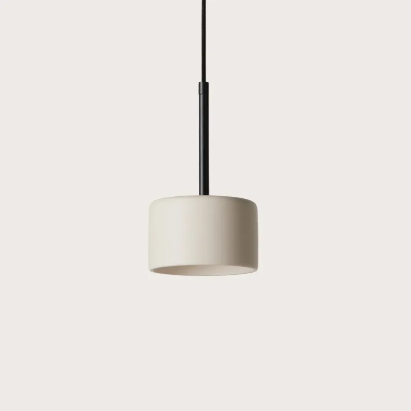 Compact Cylindrical Ceramic Pendant Light