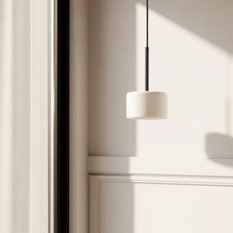 Compact Cylindrical Ceramic Pendant Light