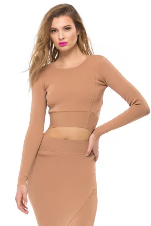 Compact Long Sleeve Crop Top