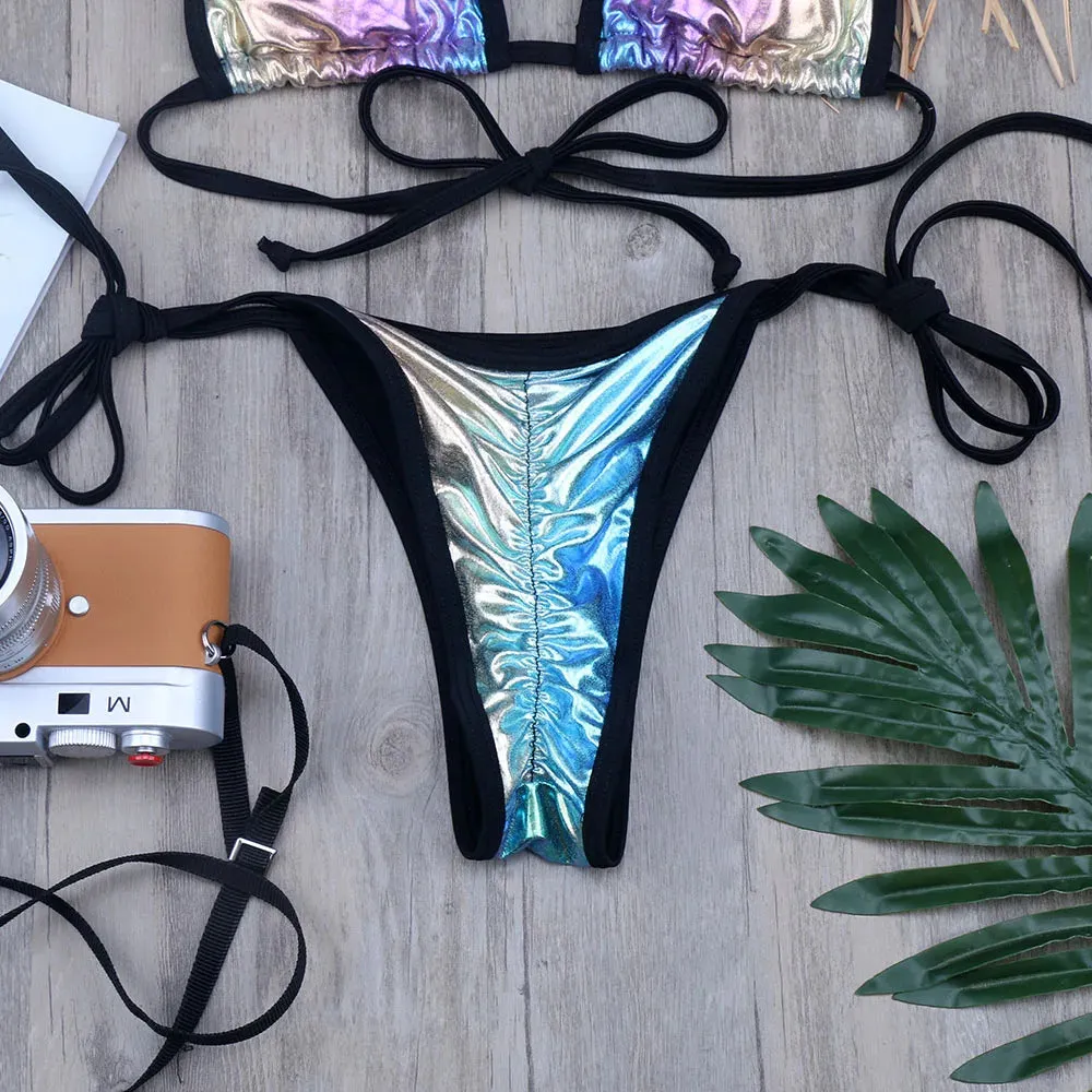 Crumpled Wrinkle Gradient Swimsuits