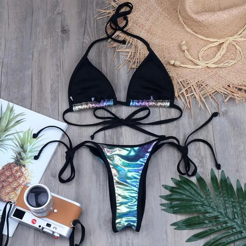 Crumpled Wrinkle Gradient Swimsuits