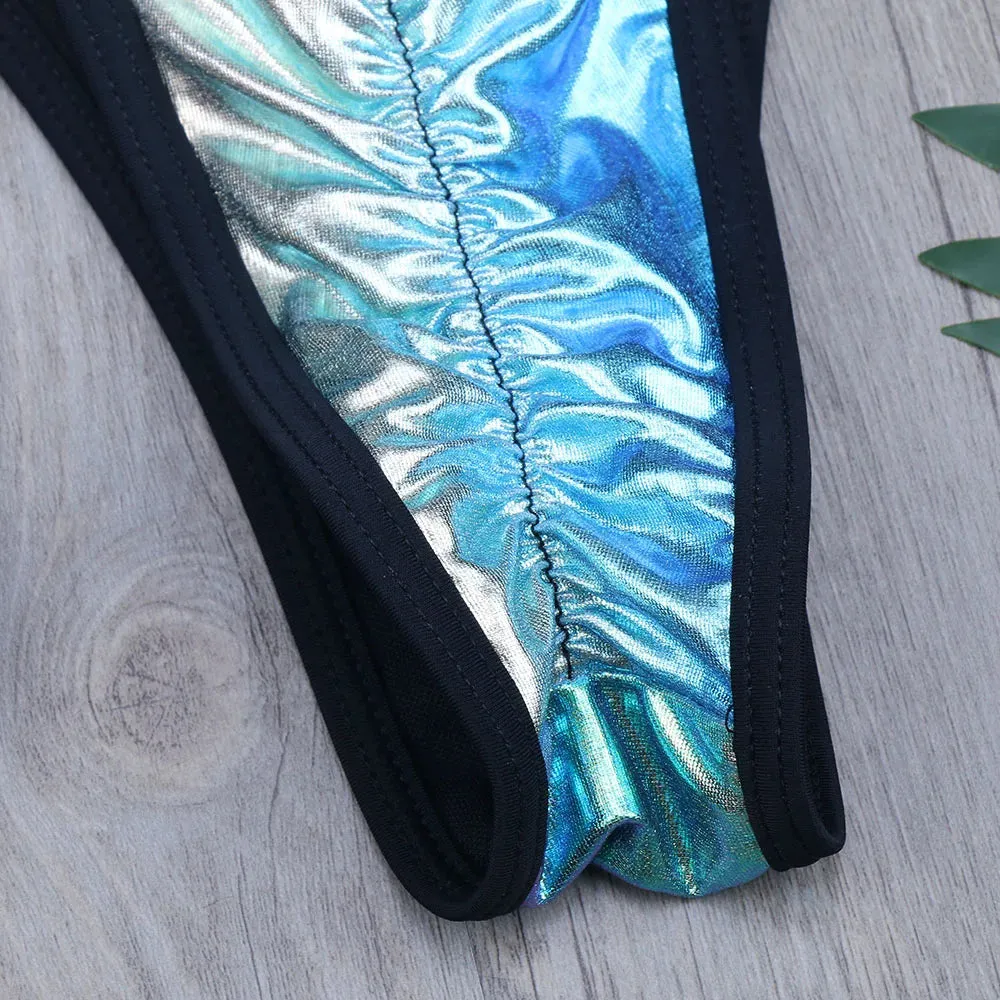 Crumpled Wrinkle Gradient Swimsuits