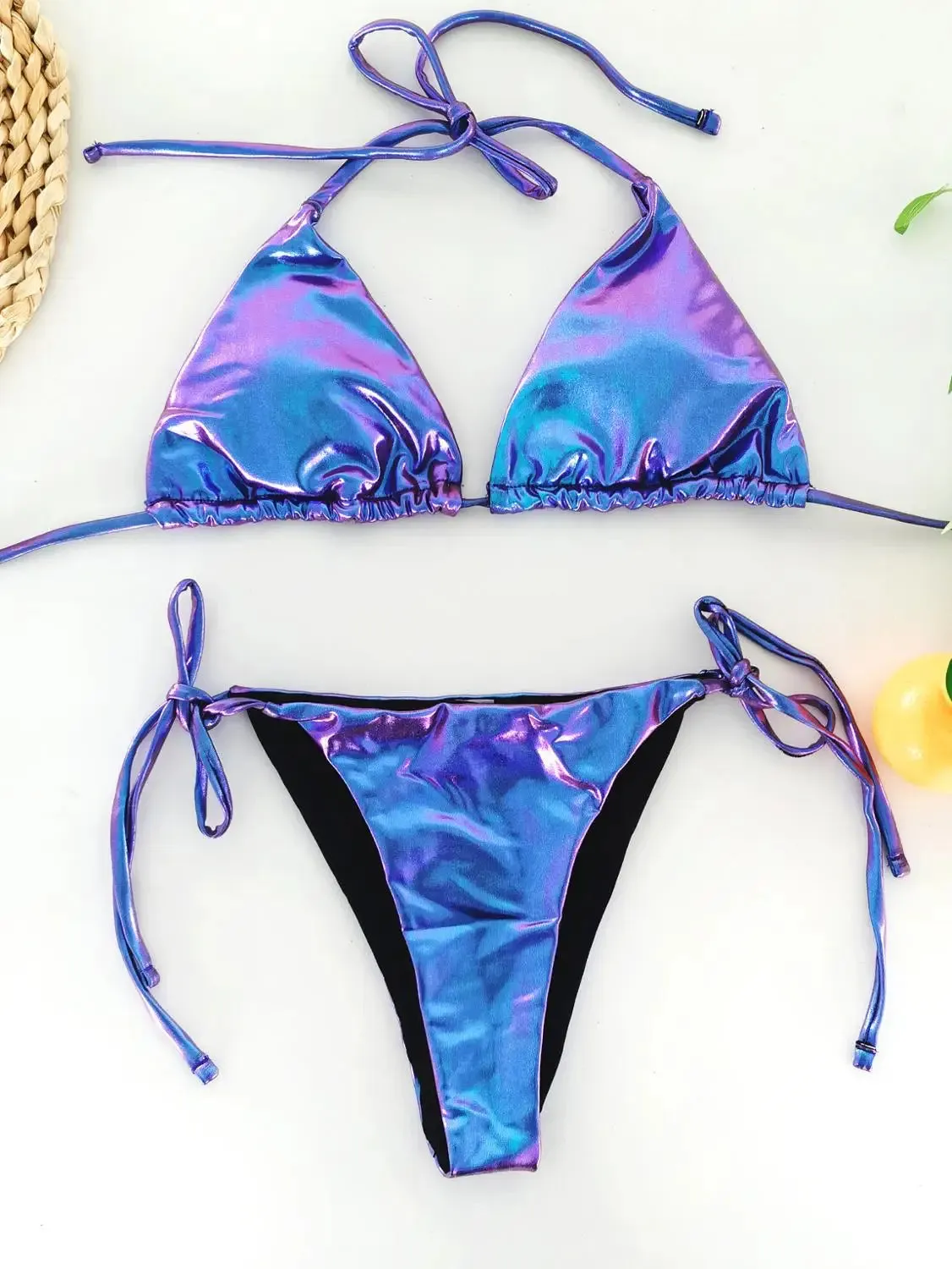Crumpled Wrinkle Gradient Swimsuits