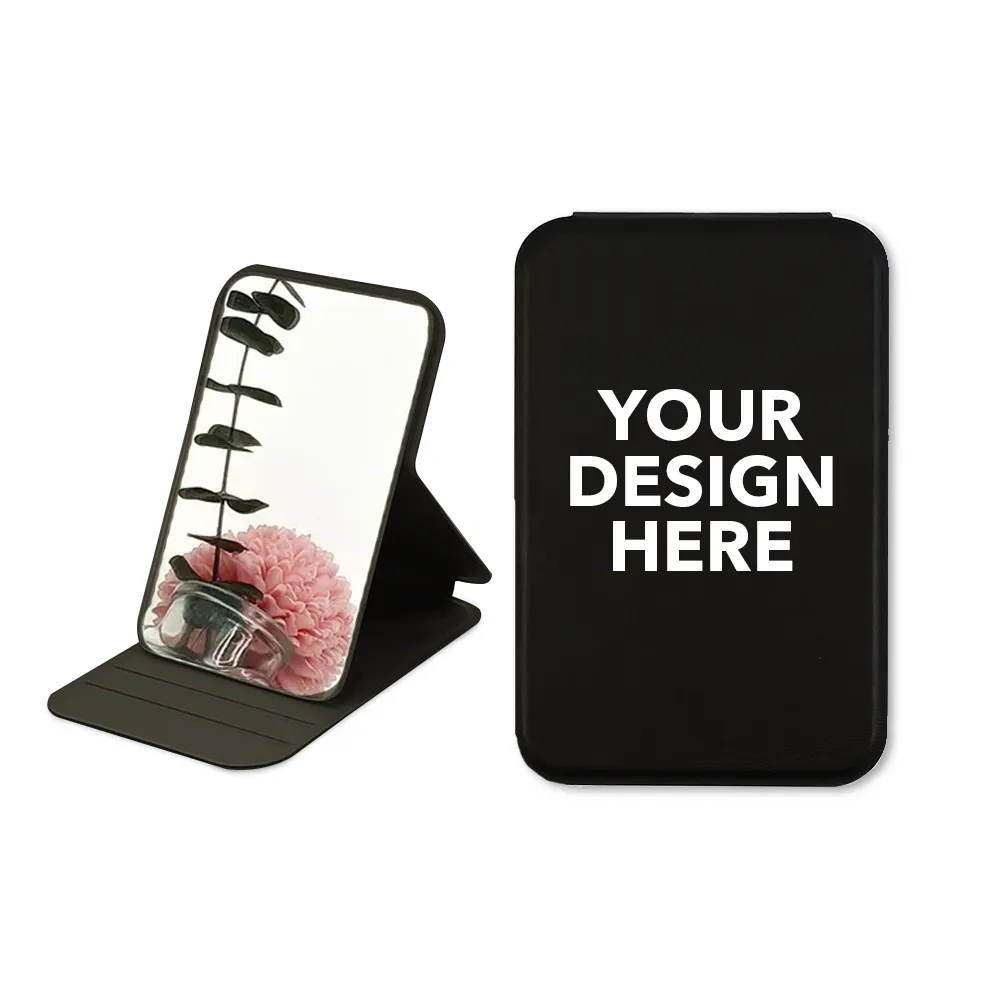 Custom Logo Portable PU Leather Pocket Mirror
