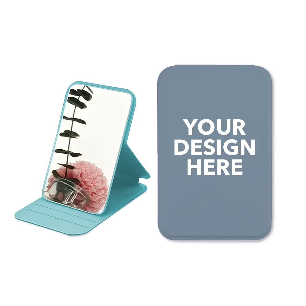 Custom Logo Portable PU Leather Pocket Mirror