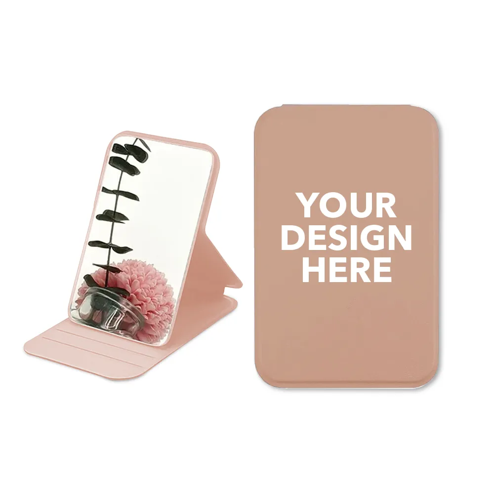 Custom Logo Portable PU Leather Pocket Mirror