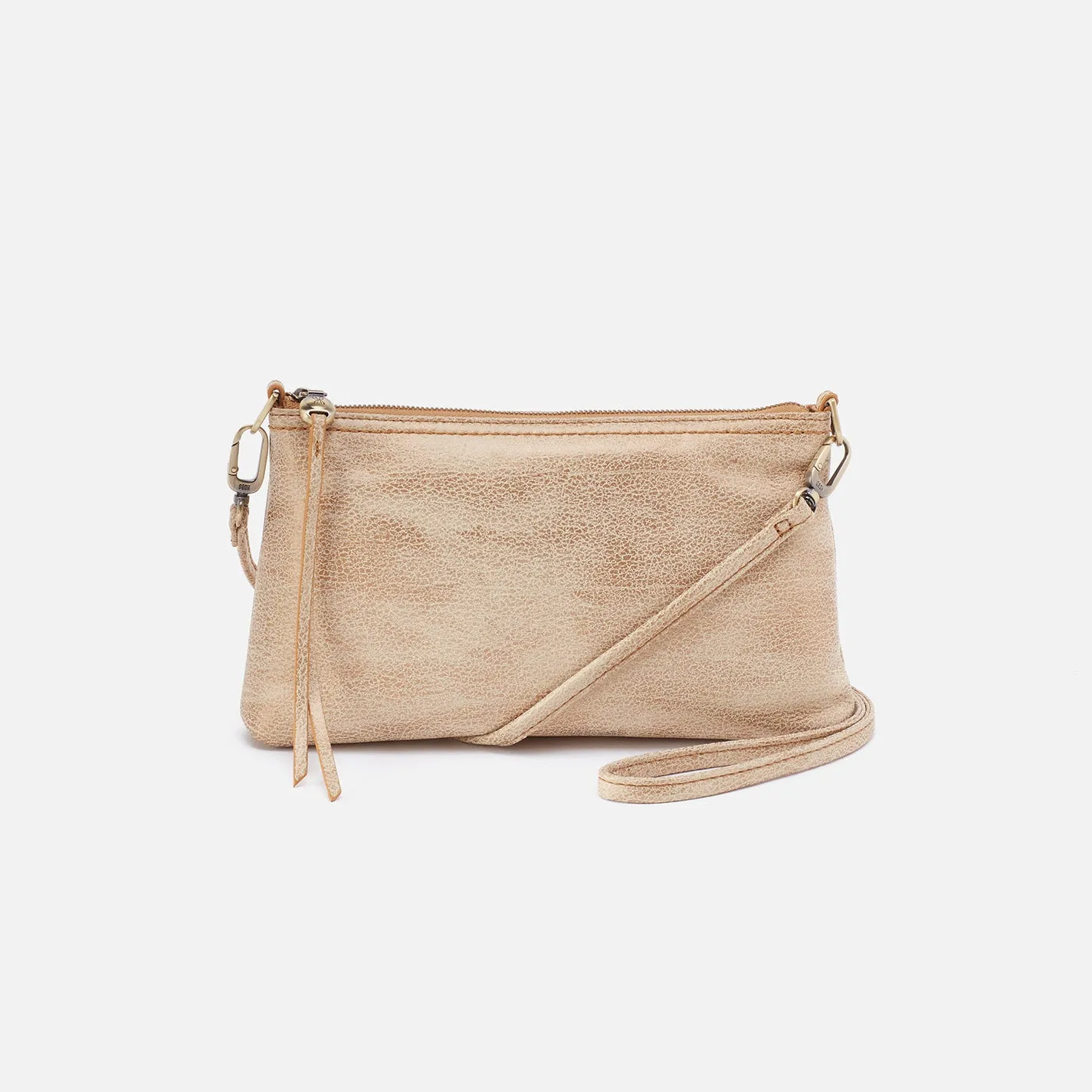Darcy Crossbody In Metallic Leather - Gold Leaf