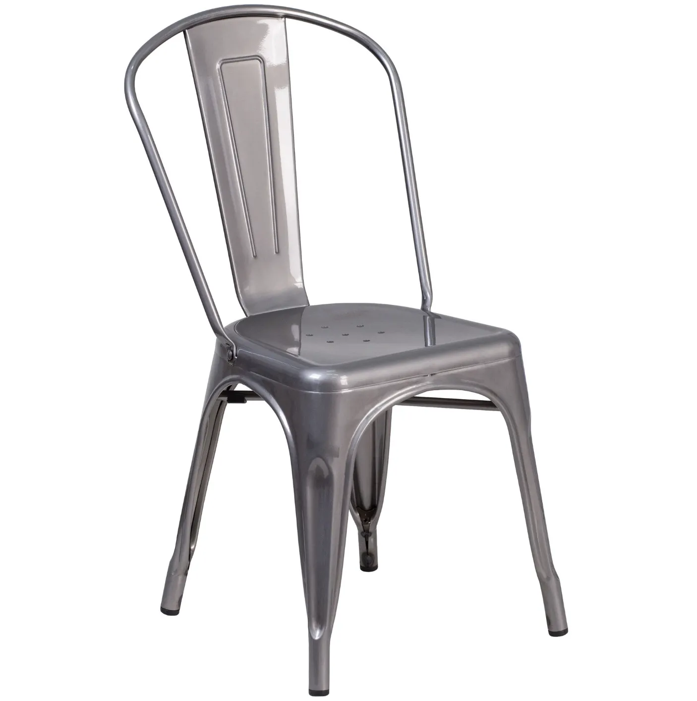Farmhouse Industrial Gunmetal Stackable Dining Chairs (Set Of Two)