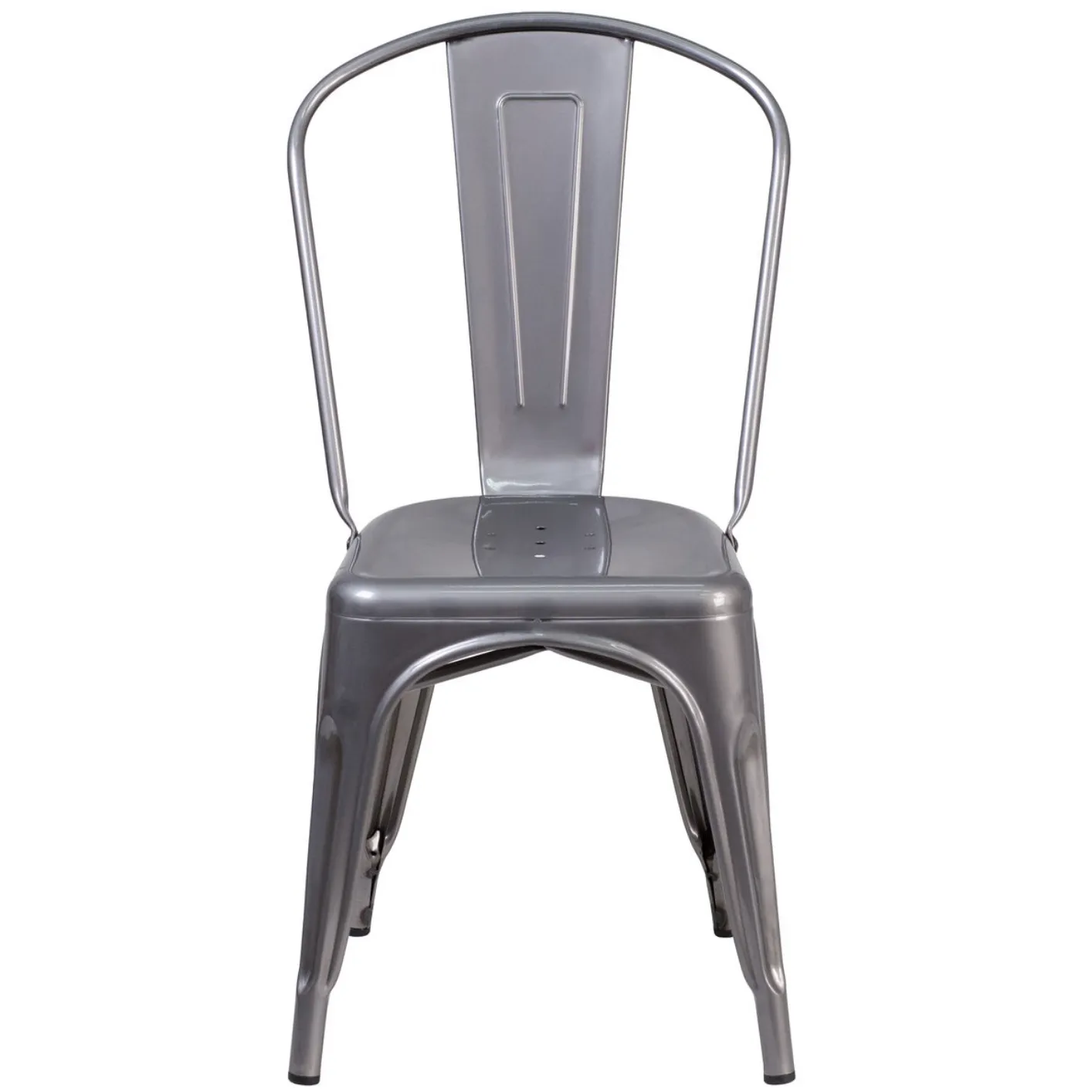 Farmhouse Industrial Gunmetal Stackable Dining Chairs (Set Of Two)