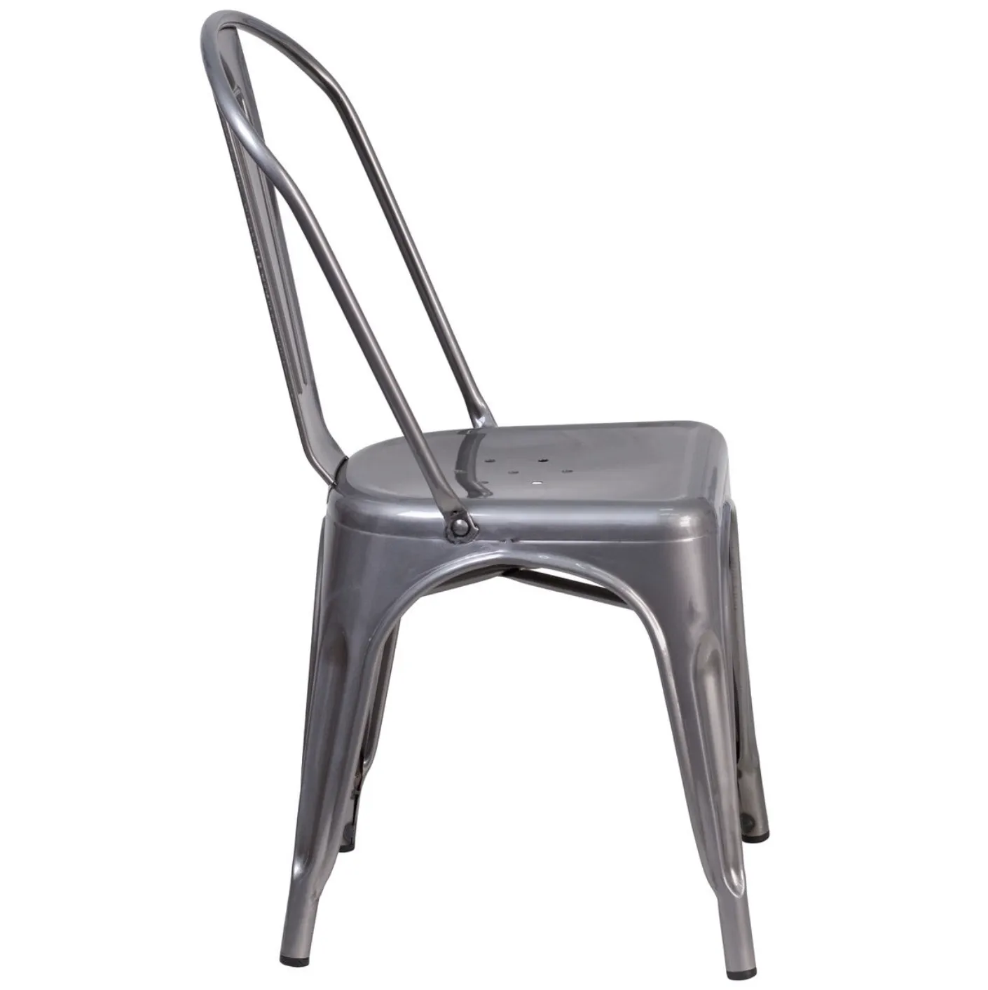 Farmhouse Industrial Gunmetal Stackable Dining Chairs (Set Of Two)
