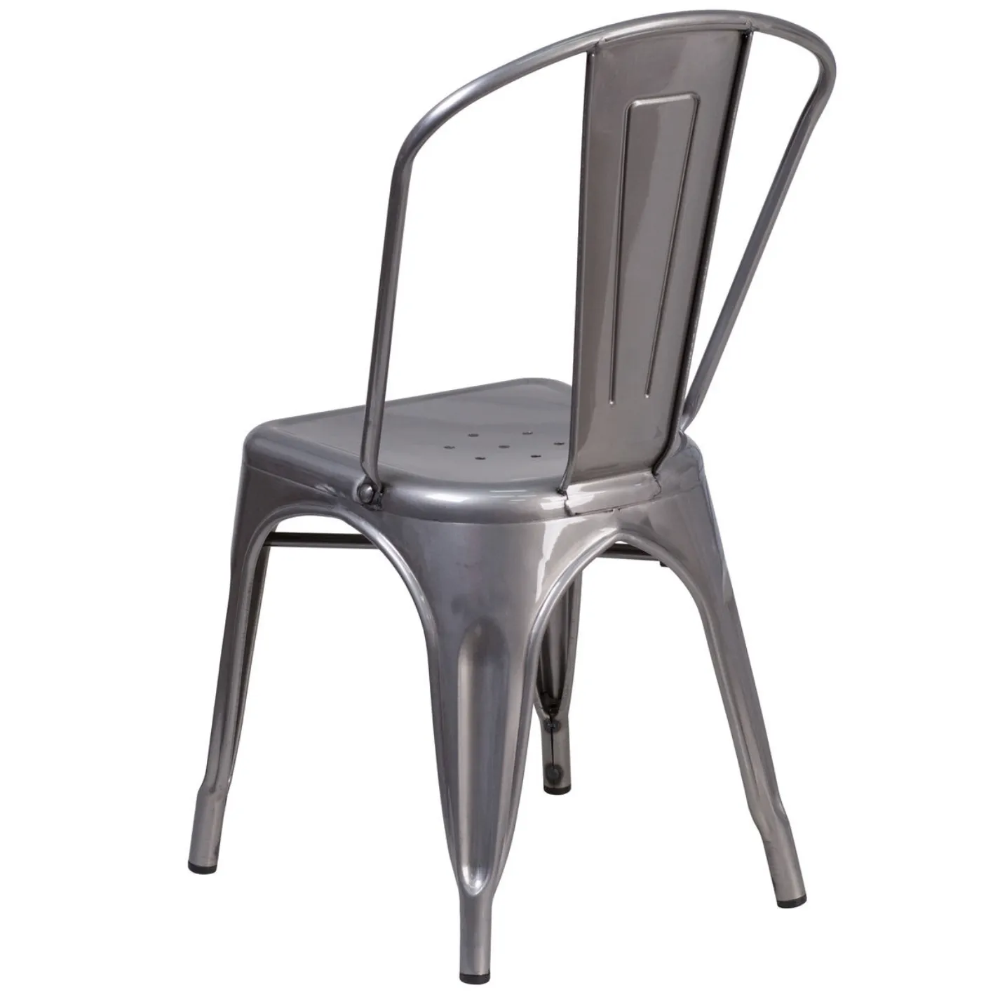 Farmhouse Industrial Gunmetal Stackable Dining Chairs (Set Of Two)