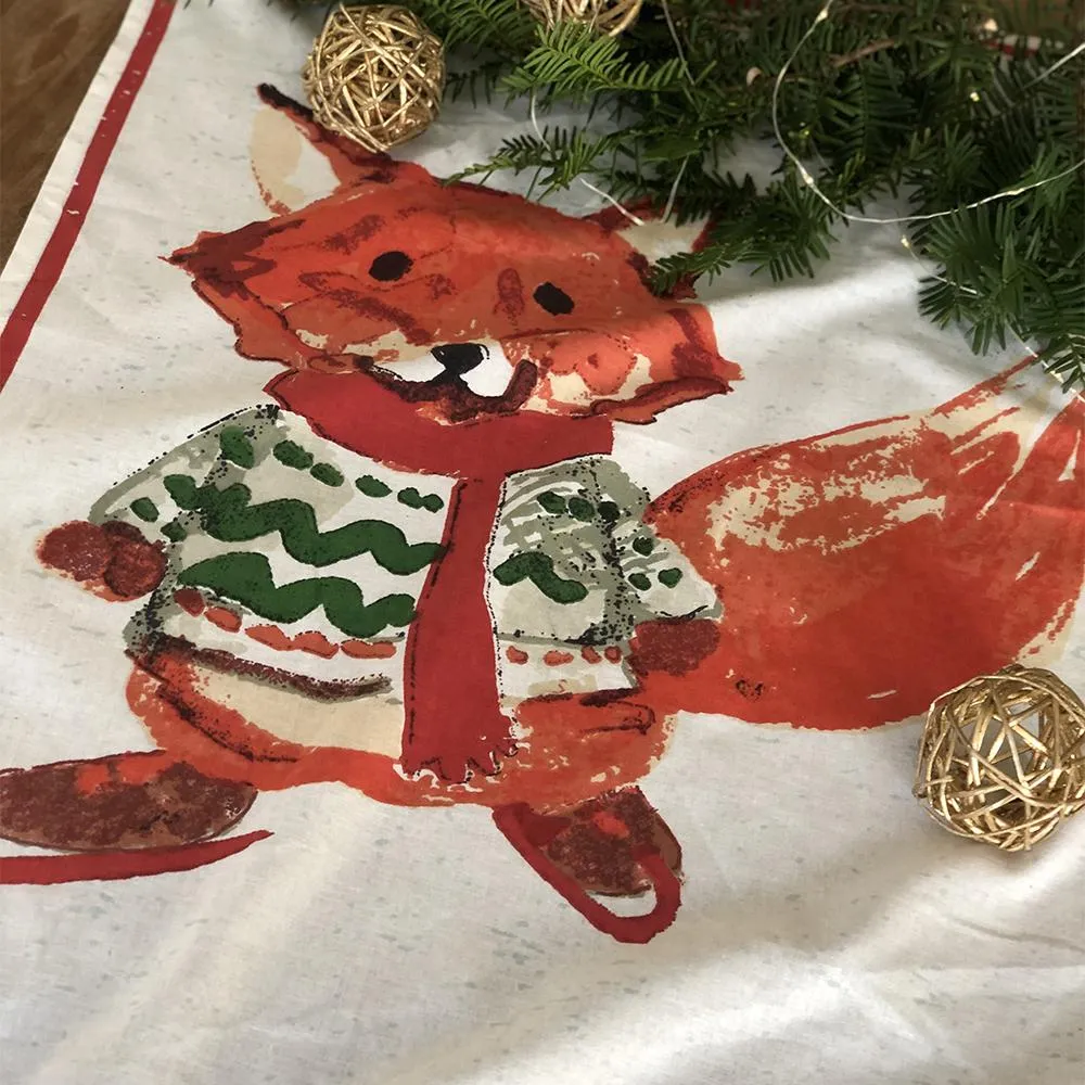 Flour Sack Kitchen Towel - Fox