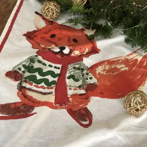 Flour Sack Kitchen Towel - Fox