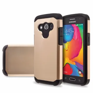 Galaxy Avant Case, [Impact Resistant] Slim Hybrid Dual Layer Armor Defender Protective Case Cover for Galaxy Avant/G386T - Gold/Black