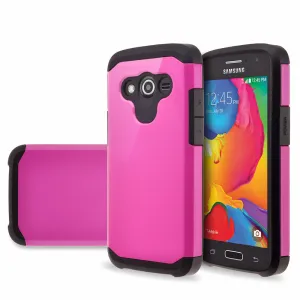 Galaxy Avant Case, [Impact Resistant] Slim Hybrid Dual Layer Armor Defender Protective Case Cover for Galaxy Avant/G386T - Hot Pink/Black