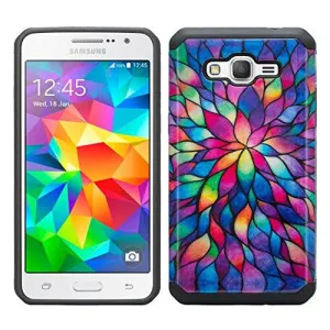 Galaxy Core Prime Case, Samsung Galaxy Core Prime [Impact Resistant] Hybrid Dual Layer Armor Defender Protective Case Cover for Core Prime, Rainbow