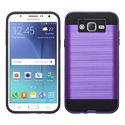 Galaxy J7 Case, Samsung Galaxy J7 [Shock Absorption / Impact Resistant] Hybrid Dual Layer Armor Defender Protective Case Cover for Galaxy J7 (Boost Mobile,Virgin,MetroPcs,T-Mobile), Purple