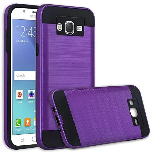Galaxy J7 Case, Samsung Galaxy J7 [Shock Absorption / Impact Resistant] Hybrid Dual Layer Armor Defender Protective Case Cover for Galaxy J7 (Boost Mobile,Virgin,MetroPcs,T-Mobile), Purple
