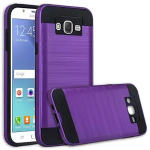 Galaxy J7 Case, Samsung Galaxy J7 [Shock Absorption / Impact Resistant] Hybrid Dual Layer Armor Defender Protective Case Cover for Galaxy J7 (Boost Mobile,Virgin,MetroPcs,T-Mobile), Purple