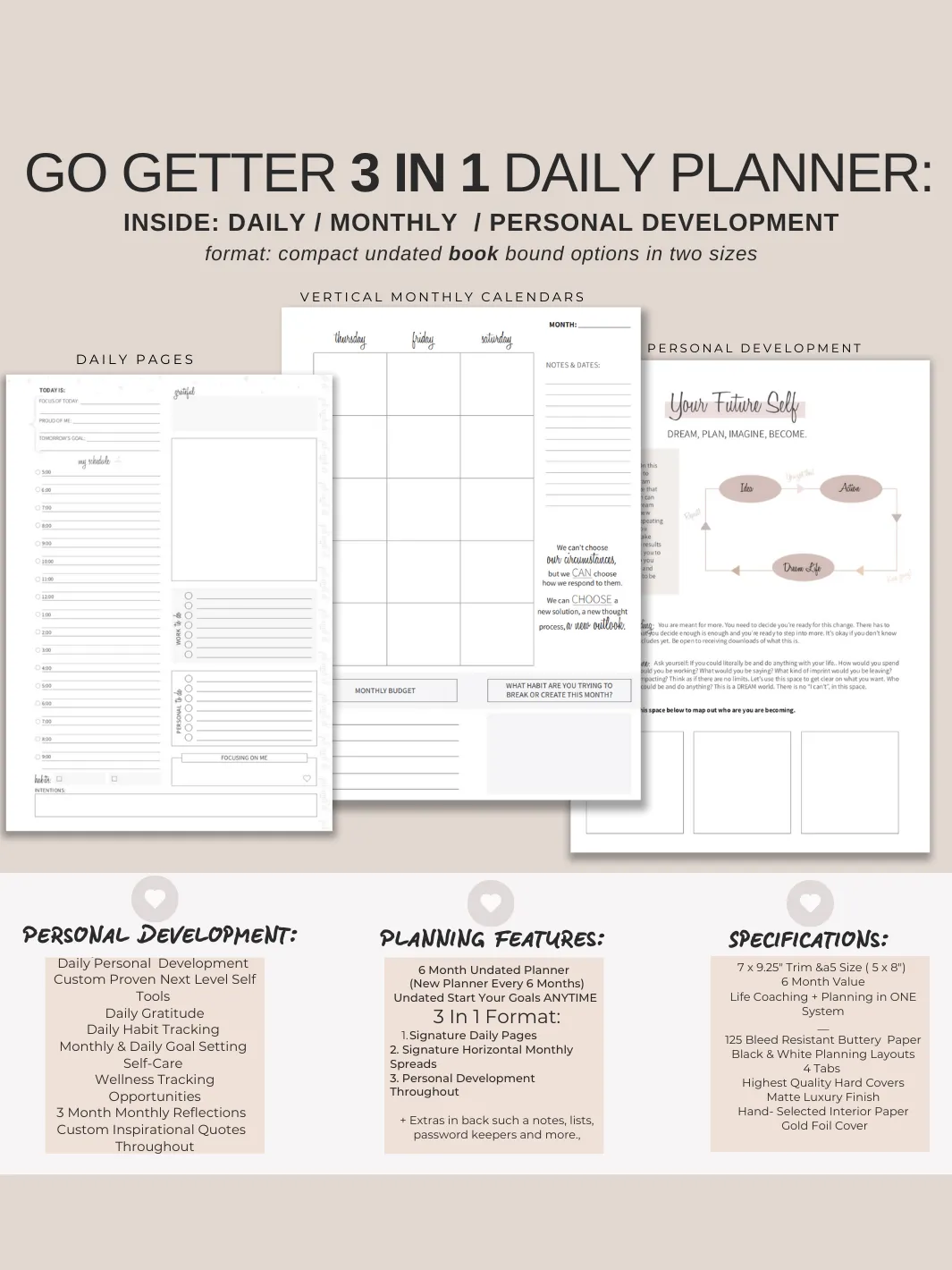 Go Getter Undated Daily Planner - Fairytale Summer
