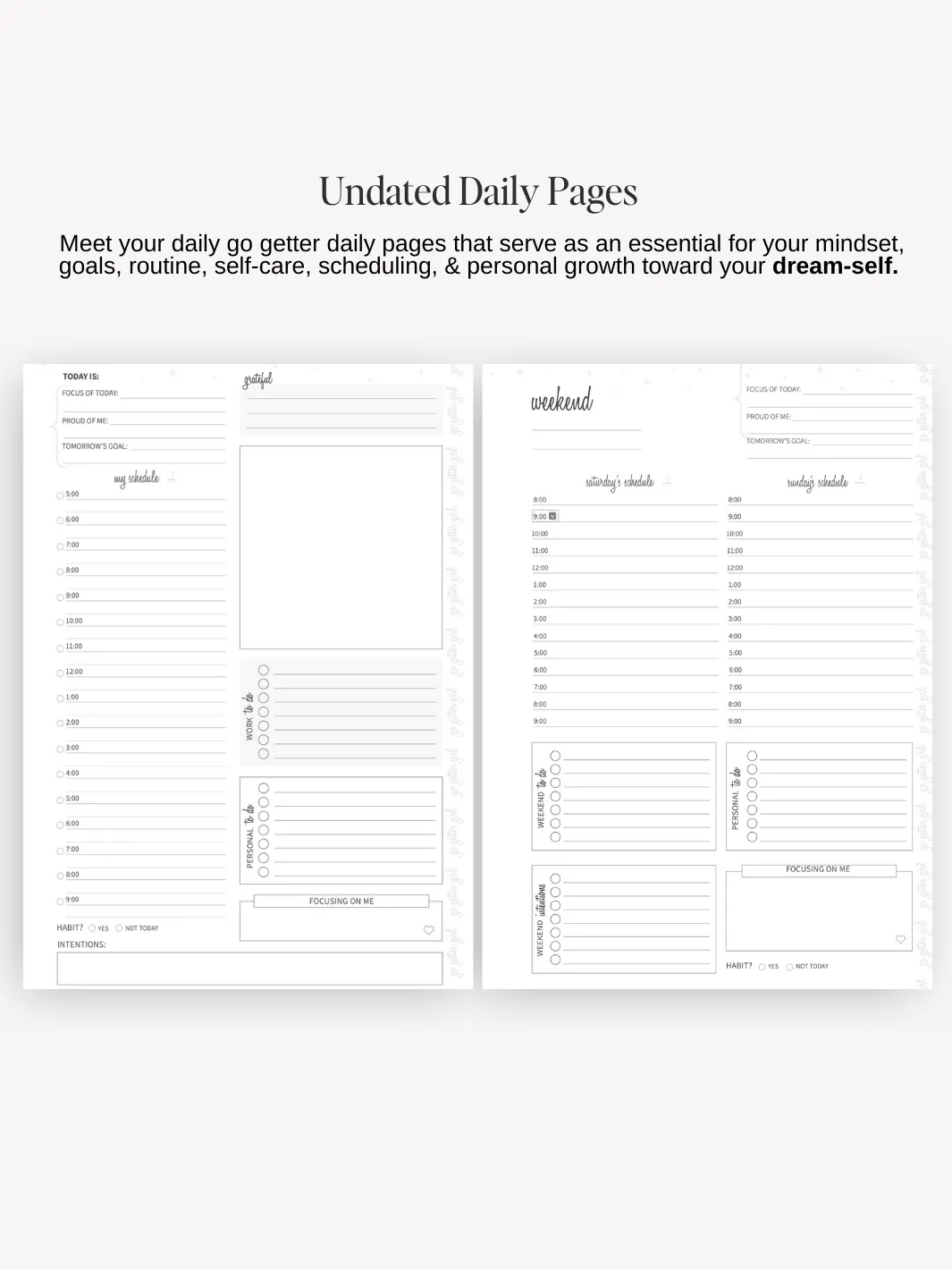 Go Getter Undated Daily Planner - Fairytale Summer