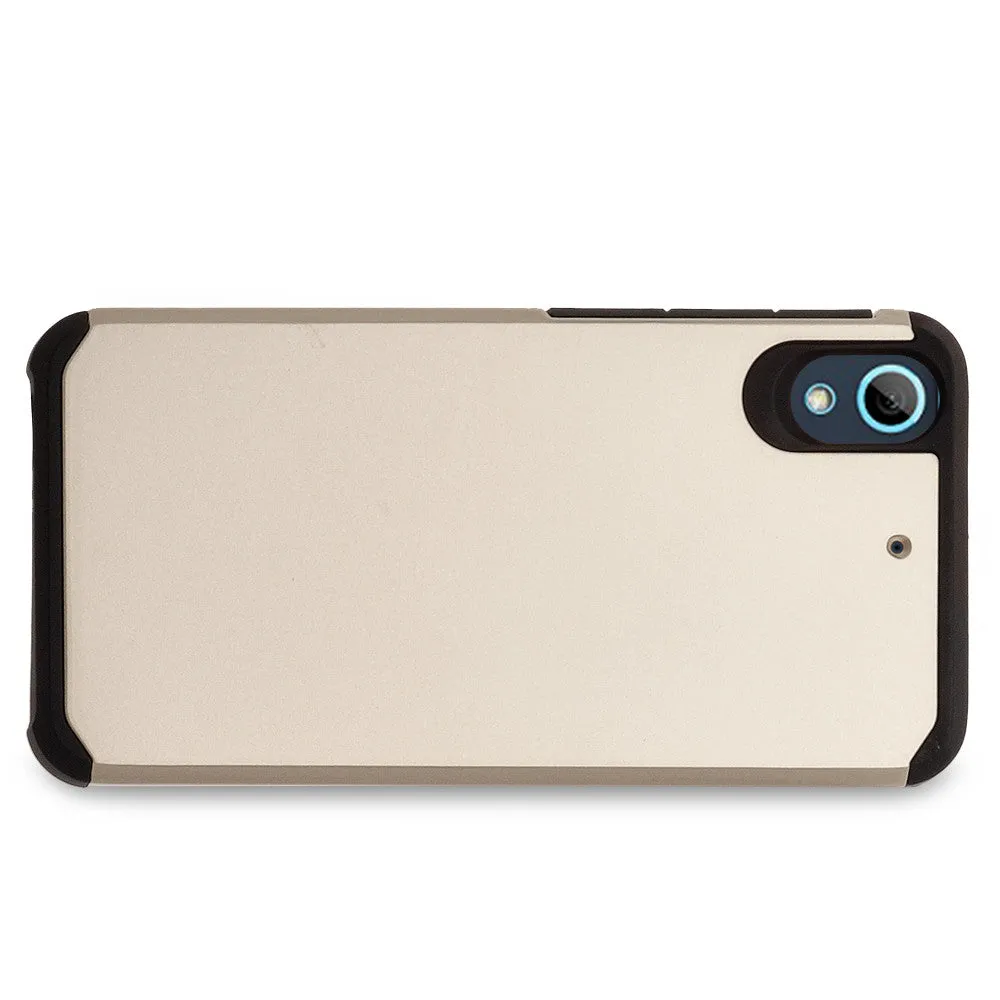HTC Desire 626 Case, [Impact Resistant] Slim Hybrid Dual Layer Armor Defender Protective Case Cover for HTC Desire 626 - Silver