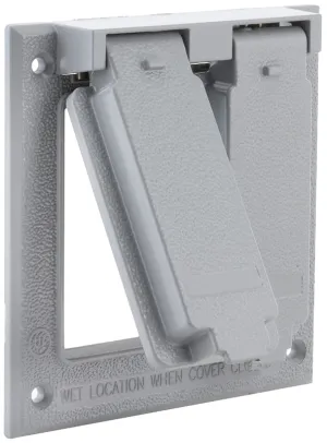 Hubbell 5145-0 Cover, 4-1/2 in L, 4-9/16 in W, Aluminum, Gray, Powder-Coated :EA: QUANTITY: 1